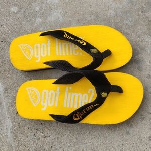Corona Yellow and Black Flip-Flops